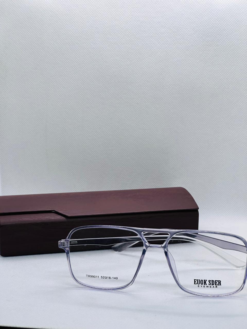 Double Bridge-Plastic Frame-Lilac-Square-Eye-wear-unisex