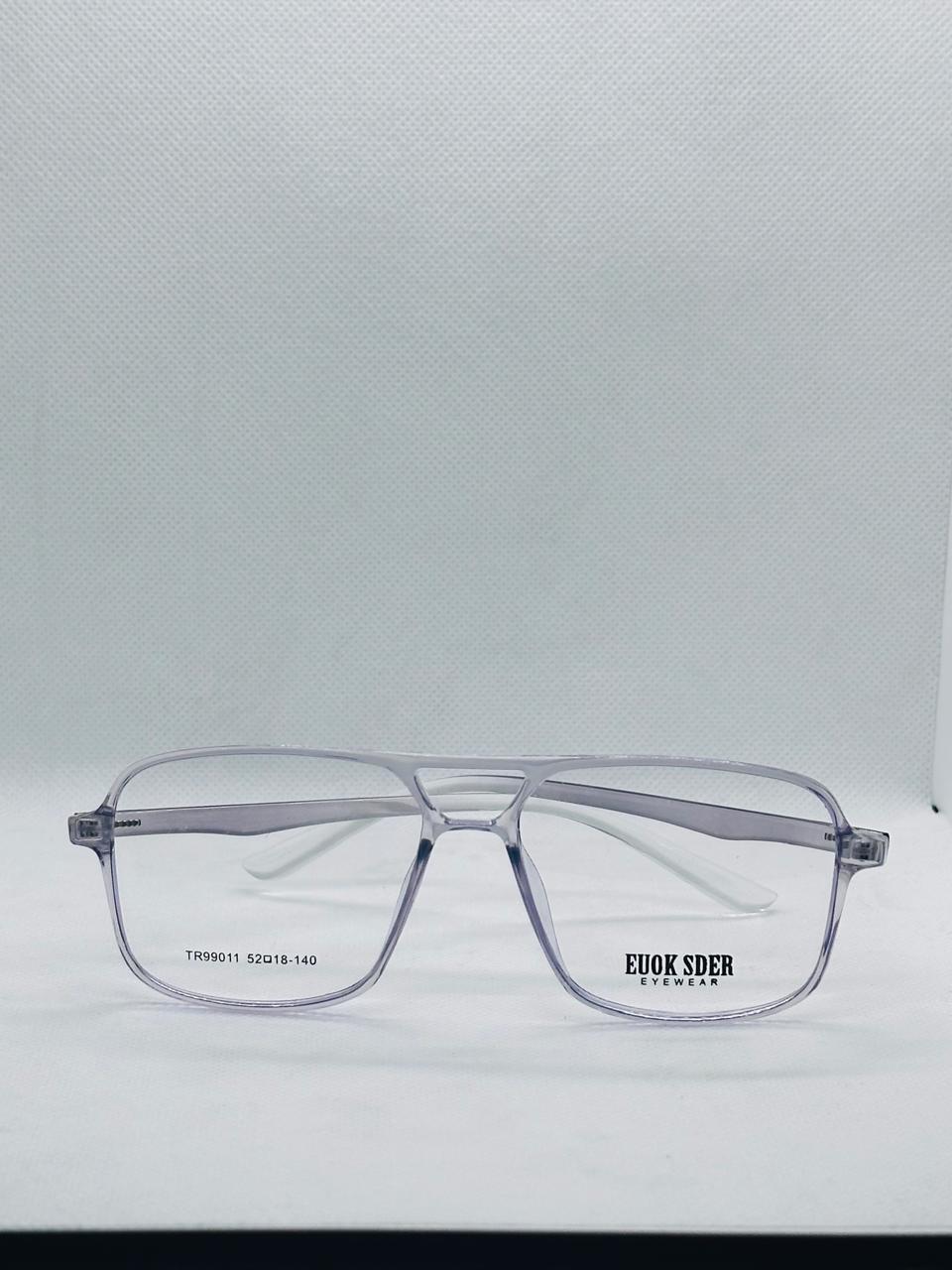 Double Bridge-Plastic Frame-Lilac-Square-Eye-wear-unisex