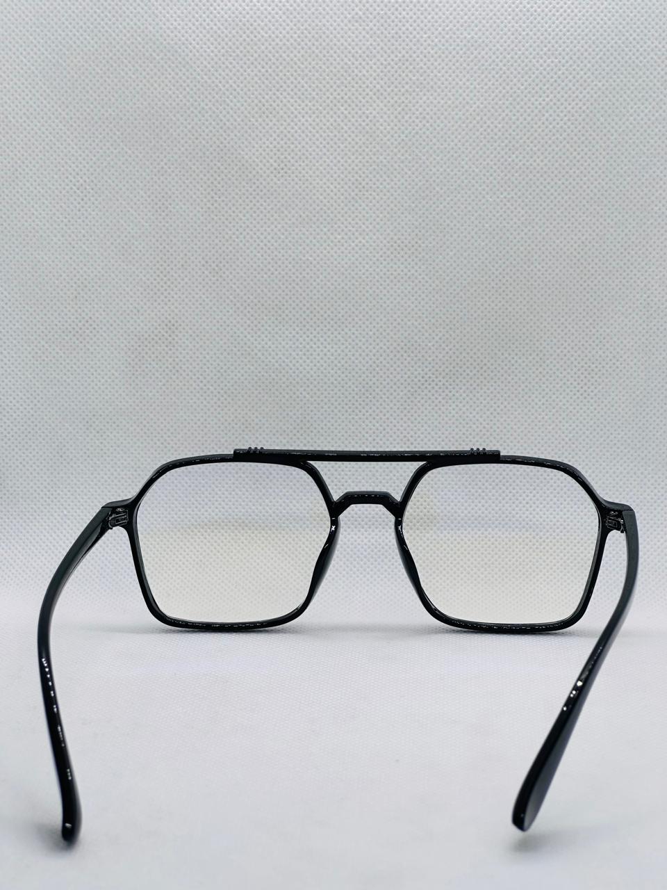 Blacked Double Bridge Plastic Frame -Eye-wear-Men's