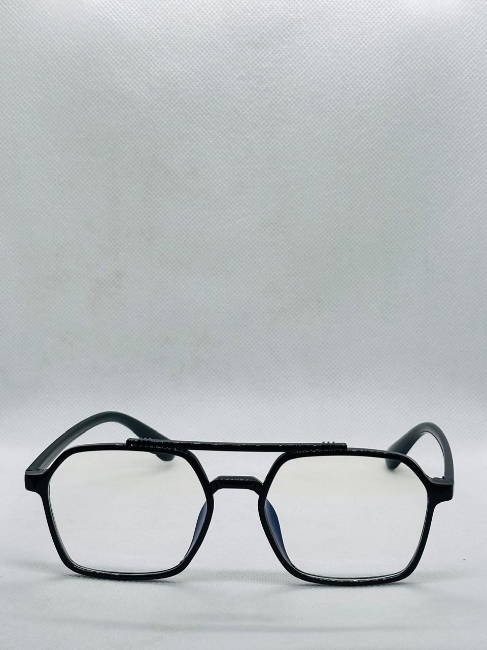 Blacked Double Bridge Plastic Frame -Eye-wear-Men's