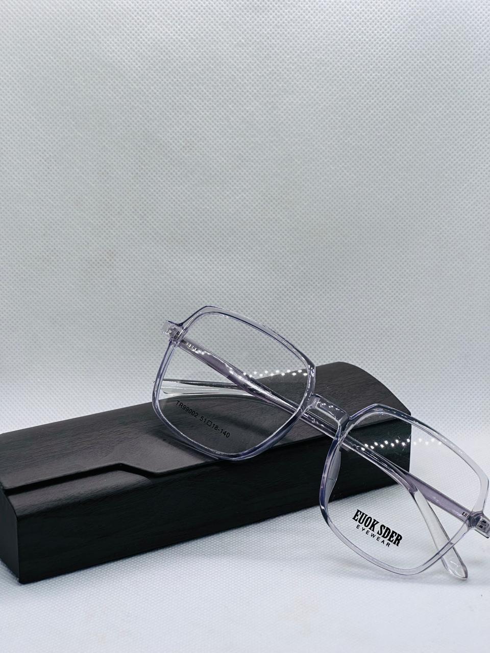 Grey Plastic Frame Transparent-Eye-wear-unisex