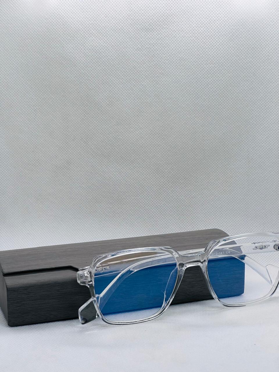 Clear Plastic Frame Unisex -Eye-wear