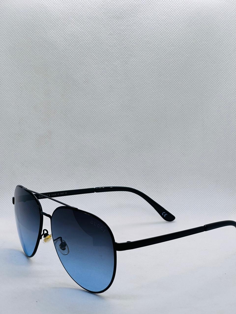 Blue Tint Double Bridge Sunglasses For Men's