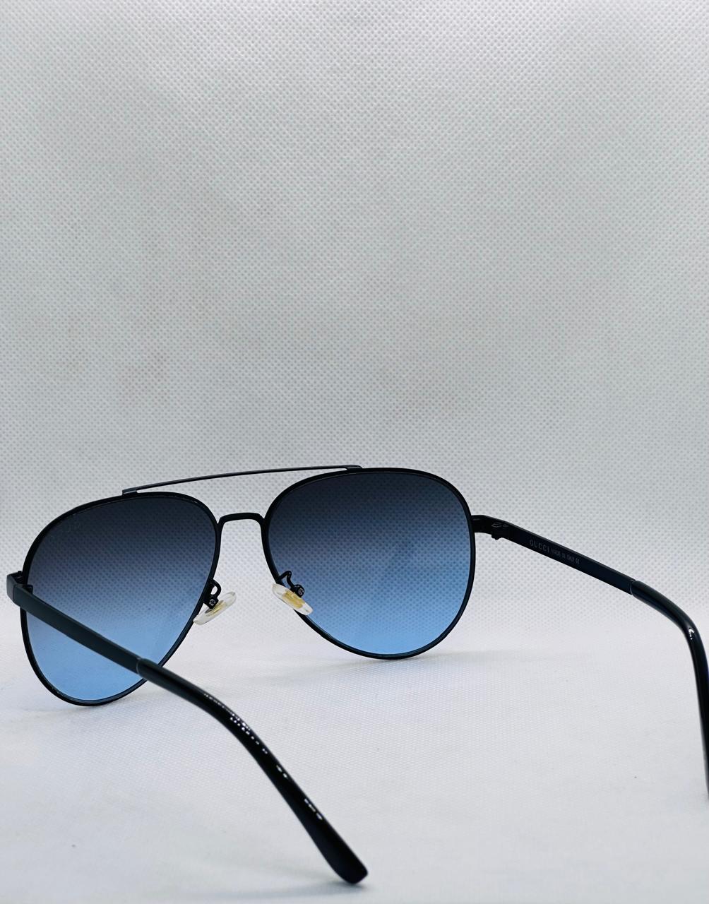 Blue Tint Double Bridge Sunglasses For Men's