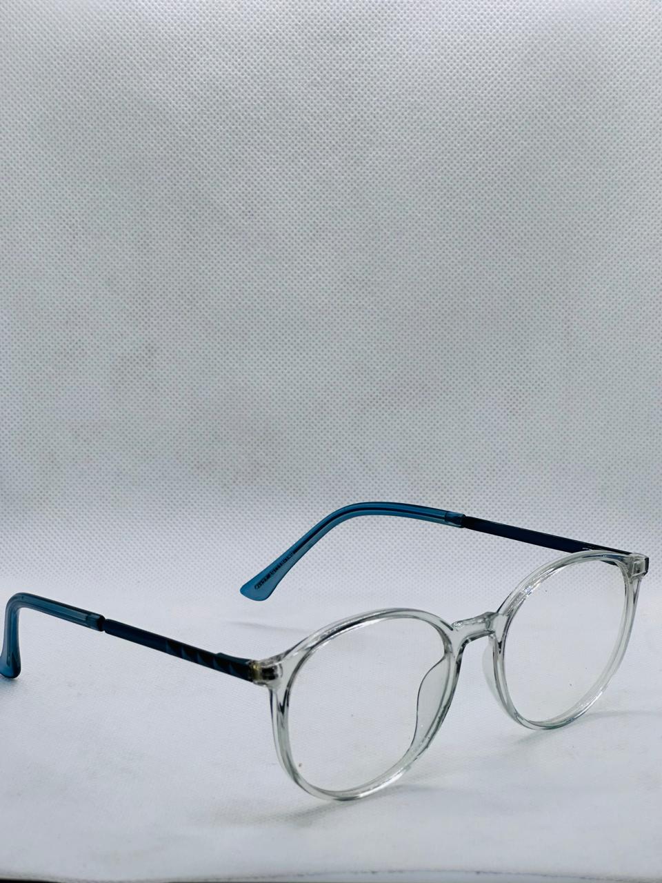 Blue Transparent Plastic Frame -Eye-wear-unisex