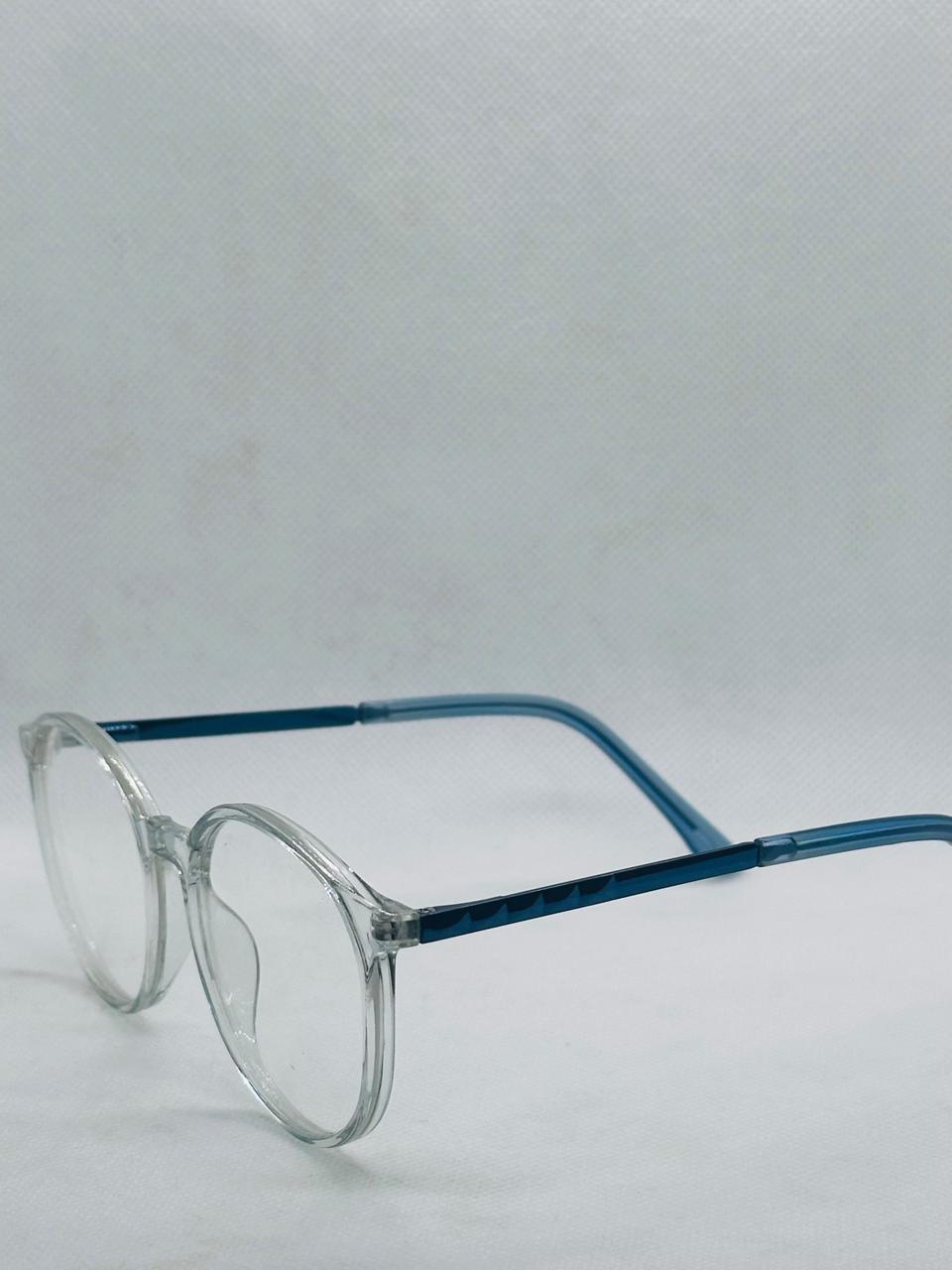 Blue Transparent Plastic Frame -Eye-wear-unisex